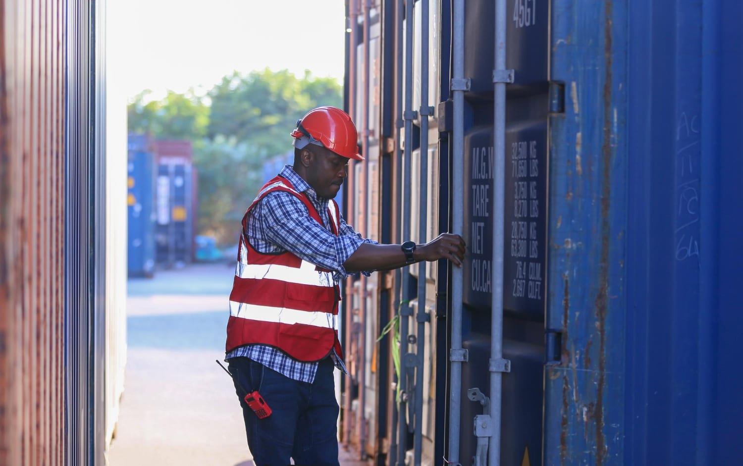Shipping containers at port